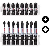 Bosch Impact Control-skrutrekkerbits, pakke med 8 deler, 1xPH1, 3xPH2, 1xPH3, 2xPZ2, 1xPZ3