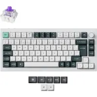 Keychron Q1 HE - Tastatur - QMK custom, fully assembled knob - 75% - backlit - trådløs - 2.4 GHz, USB, Bluetooth 5.1, USB-C - QWERTY - Nordisk - tastsvitsj: Gateron Double-Rail Nebula (hot-swappable)