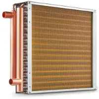 Vevor 16" x 16" varmeveksler vann til luft 3-rads 3/8" kobberporter 193 finner