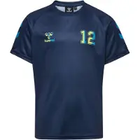 Hummel T-skjorte - hmlShimmer - Dress Blues/Limeade - - 11 år (146) - T-skjorte