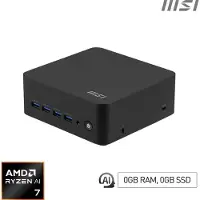 MSI Cubi Z AI 8M 006BEU - Barebone - mini-PC 1 x Ryzen 7 8845HS / inntil 5.1 GHz - RAM 0 GB - Radeon 780M - Gigabit Ethernet, 2.5 Gigabit Ethernet, IEEE 802.11ax (Wi-Fi 6E), Bluetooth 5.3