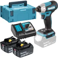 Makita DTD157RFJ, Slagtrekker, Børsteløs, Sort, Blå, Plast, 1/4", 3000 RPM