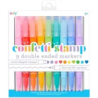 Ooly Dobbeltsidig Tusjer - 9 stk. - Confetti Stempel - - OneSize - Tusj