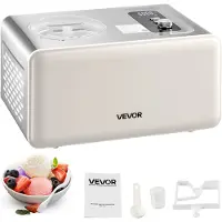 Vevor automatisk iskremmaskin med innebygd kompressor, 2 liter gelato-maskin uten forfrysing, elektrisk sorbet-maskin, 3 moduser kompressoriskremmaskin for hjemmekjøkken