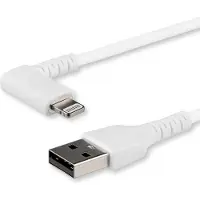 StarTech.com 1m/3.3ft Angled Lightning to USB Cable - MFI Certified - White - Lightning cable - Lightning / USB - 1 m