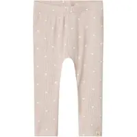Lil´ Atelier Lil' Atelier Leggings - Rib - NbfGago - Grey Morn/Heart - - 56 - Leggings