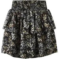 Name it Skjørt - NmfTirol - Black/Flower - - 8 år (128) - Skjørt