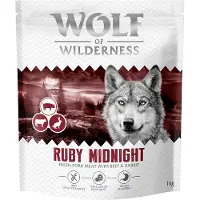 Wolf of Wilderness "Ruby Midnight" Okse & Kanin - kornfri - Sparepakke: 4 x 1 kg Ny oppskrift