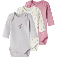 Name it Flower Langarmet Body 3 Enheter