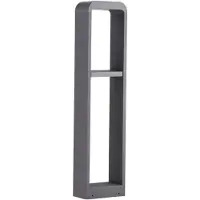 LINDBY LED-gatelampe Darko, 80 cm, grå, metall, IP54