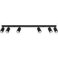 Sollux Downlight carbon, svart, lengde 117 cm, aluminium, 6 lyskilder.