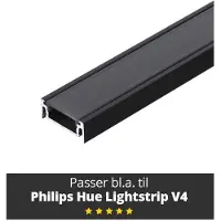 Light Solutions Aluminiumsprofil - Model S til Philips Hue og WiZ - Sort