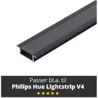 Light Solutions Aluminiumsprofil - Model G til Philips Hue og WiZ - Sort