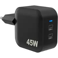 Sinox PRO 2xUSB-C PD-lader 45W, sort
