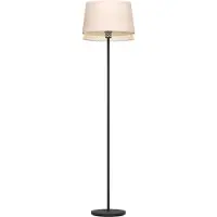 Eglo Tabley gulvlampe, svart/naturfarget, høyde 153 cm, stoff