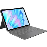 Logitech Combo Touch - Tastatur og folioveske - med styrepute - bakgrunnsbelyst - Apple Smart connector - QWERTY - Spansk - Oxford-grå - for Apple 11-inch iPad Air (M2, M3)