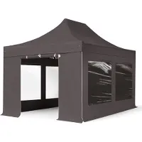 TOOLPORT 3x4,5 m aluminium, pop up partytelt, 4 sidepaneler, mørkegrå