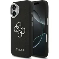 GUESS Grained Big 4G Classic Logoetui til iPhone 17 - svart