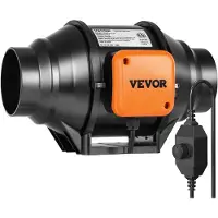 Vevor Inline-kanalvifte, 102 mm 129,7 CFM med variabel hastighetskontroller, stillegående AC-motorventilasjonsavtrekksvifte for kjøleforsterker, dyrketelt, hydroponikk