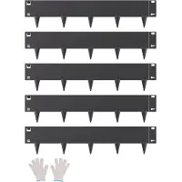Vevor stålkantlist, 5-pakninger 91 x 13 cm rustbestandig metallkantlist, bøyelig hagekantlist, kraftig plenkantlist, enkel å installere, blomsterbed gangstideler svart