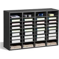 Vevor litteraturorganisator, 36 roms kontorpostkasse med justerbare hyller, postkassesorterer i tre, medium tetthet, fiberplate, kontor, hjemme, klasserom, oppbevaring for filer, dokumenter, papirer,