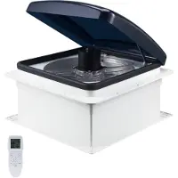 Vevor RV-ventilator, 14-tommers RV-takvifte 12V, kraftig 10-trinns reversibel vifte med fjernkontroll, innebygd DC-motor, elektrisk topplokk, 12-tommers vifteblad, passer til 14 x 14-tommers takåpning