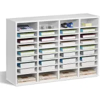 Vevor litteraturorganisator, 36 roms kontorpostkasse med justerbare hyller, postkassesorterer i tre, medium tetthet, fiberplate, kontor, hjemmeklasserom, oppbevaring for filer, dokumenter, papirer, hv
