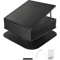 Vevor Takloftsavtrekksvifte, 35W Smart Solar Takventilasjonsvifte Automatisk Temperaturkontroll, 2400 CFM Luftstrøm Innebygd Børsteløs DC Motor for Kjøling og Avfukting, Ingen Fjernkontroll