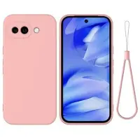Mtp Products Google Pixel 10a Flytende silikon-deksel med håndstropp - Rosa