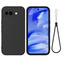 Mtp Products Google Pixel 10a Flytende silikon-deksel med håndstropp - svart
