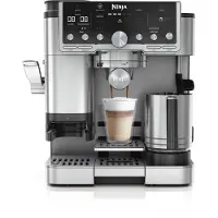 Ninja ES701EU, Espressomaskin, 2 l, Kaffe bønner, Kaffe kapsyl, Malt kaffe, Innebygd kaffekvern, 1650 W, Svart, Rustfritt stål