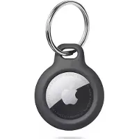 Super Merchant Apple AirTag 1/2 Rough TPU-deksel med nøkkelring - svart