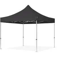 TOOLPORT 3x3 m aluminium, pop up partytelt, uten sidepaneler, svart
