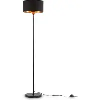 B.K. Licht Gulvlampe Kari, rett, svart/gull, tekstil, E27