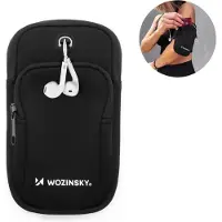 Wozinsky Universell Sports Armbånd med To Lommer til Smartphones - Svart