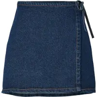 Pieces Pcflora Mw Omslag Denim Miniskjørt
