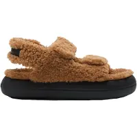 Moon Boot for woman. 80D2420020 Brown Shearling Leather Sandals (39), Flat, 1 to 3 cm, Velcro, Casual