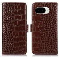 Mtp Products Google Pixel 10a Crocodile Series Lommebok-deksel i Lær med RFID - Brun