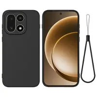 Mtp Products OnePlus 15 Flytende silikon-deksel med håndstropp - svart