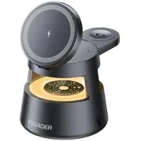 Essager 4-i-1 magnetisk trådløst ladestativ - 15W - svart