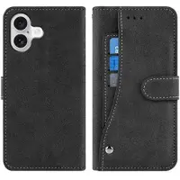 Mtp Products iPhone 17 Elegant retro lommebokveske med roterende kortholder - svart