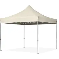 TOOLPORT 3x3 m aluminium, pop up partytelt, uten sidepaneler, creme