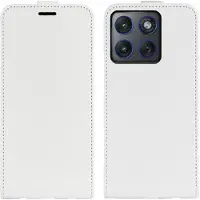Mtp Products Motorola Edge 70 Vertikalt Flip-Deksel med Kortlomme - Hvit