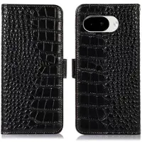 Mtp Products Google Pixel 10a Crocodile Series Lommebok-deksel i Lær med RFID - Svart