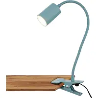 Briloner LED-klemmelampe Fleks, duveblå, fleksibel, metall