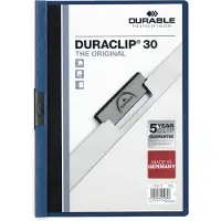 Durable DURACLIP 30 - Klipsfil - for A4 (210 x 297 mm) - kapasitet: 30 ark - mørkeblå med transparent frontdekke