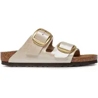 Birkenstock for woman. 1020021 Arizona Big Buckle white sandals (Narrow Fit) pearl gold (39), Flat, None, Casual