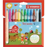 Stabilo Tusjer - Trio Jumbo - 12 stk. - Flerfarget - - OneSize - Tusj