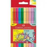 Faber-Castell Tusjer - Grip - 10 stk. - Neon/Pastel - - OneSize - Tusj