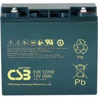 CSB EVX 12200 blybatteri 12 V 20 Ah blyfleece (B x H x T) 181 x 167 x 76 mm M5 skrutilkobling syklusstabilt, vedlikeholdsfritt, lav selvutlading
